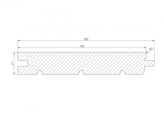 Deska podłogowa sosnowa klasa B 165x27/4,44 wilgotność około 10% (639)